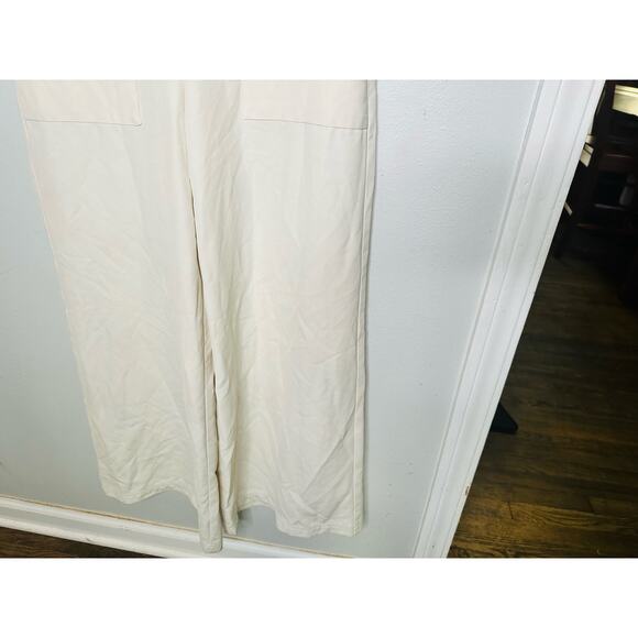 MARINA MOSCONE COLLECTIVE White Twill V-Neck Sleeveless Jumpsuit Size 2 - Picture 8 of 15